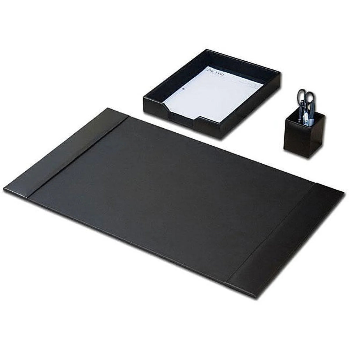 Dark Brown Bonded Leather 3-Piece Desk Set K645