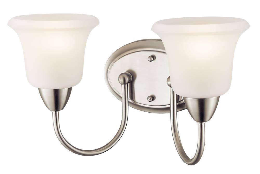 Brushed Nickel 2-Light Bath W665