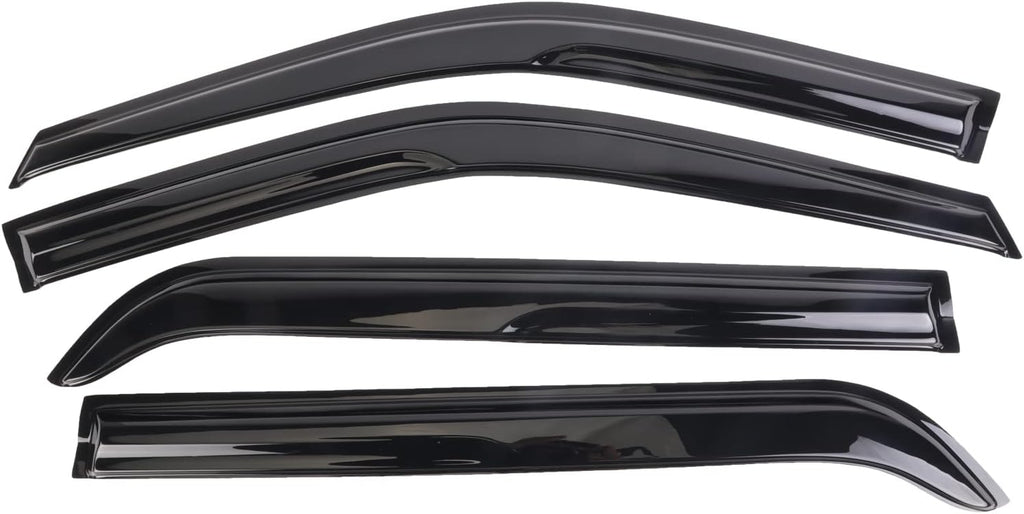 Smoke Black Outside Mount Window Vent Visor Deflectors Rain Guards 4-Piece Set G310279