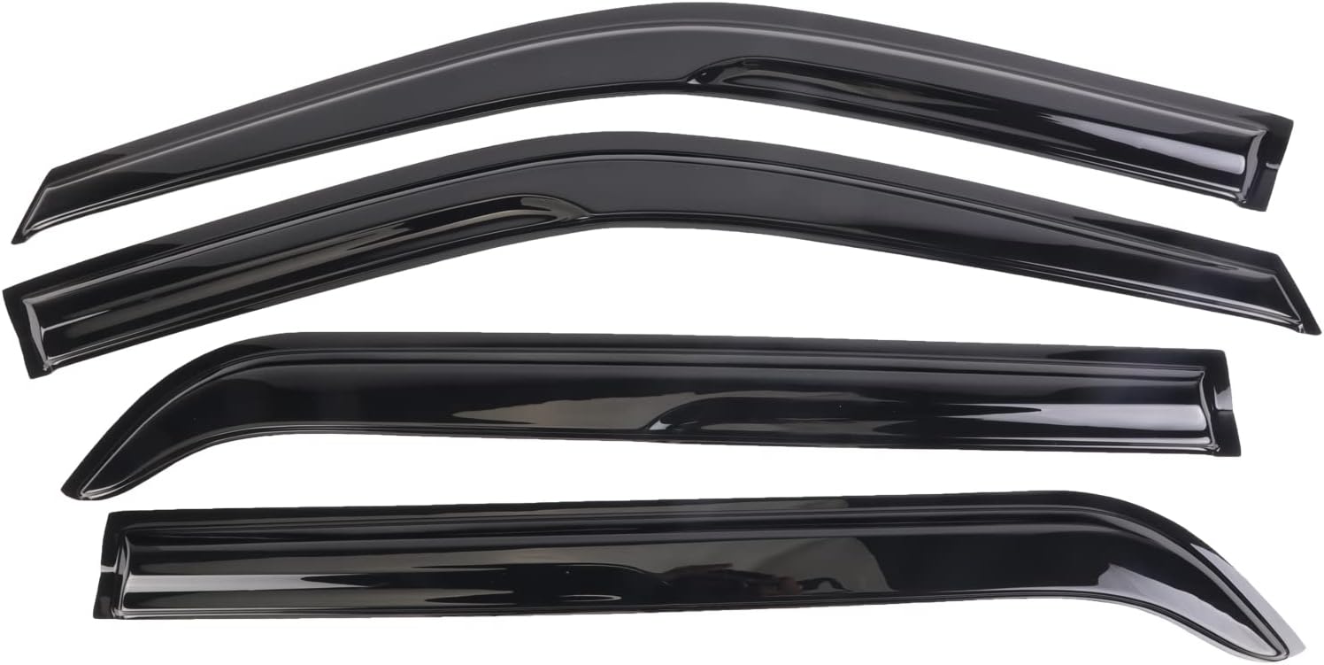 Smoke Black Outside Mount Window Vent Visor Deflectors Rain Guards 4-Piece Set G310279