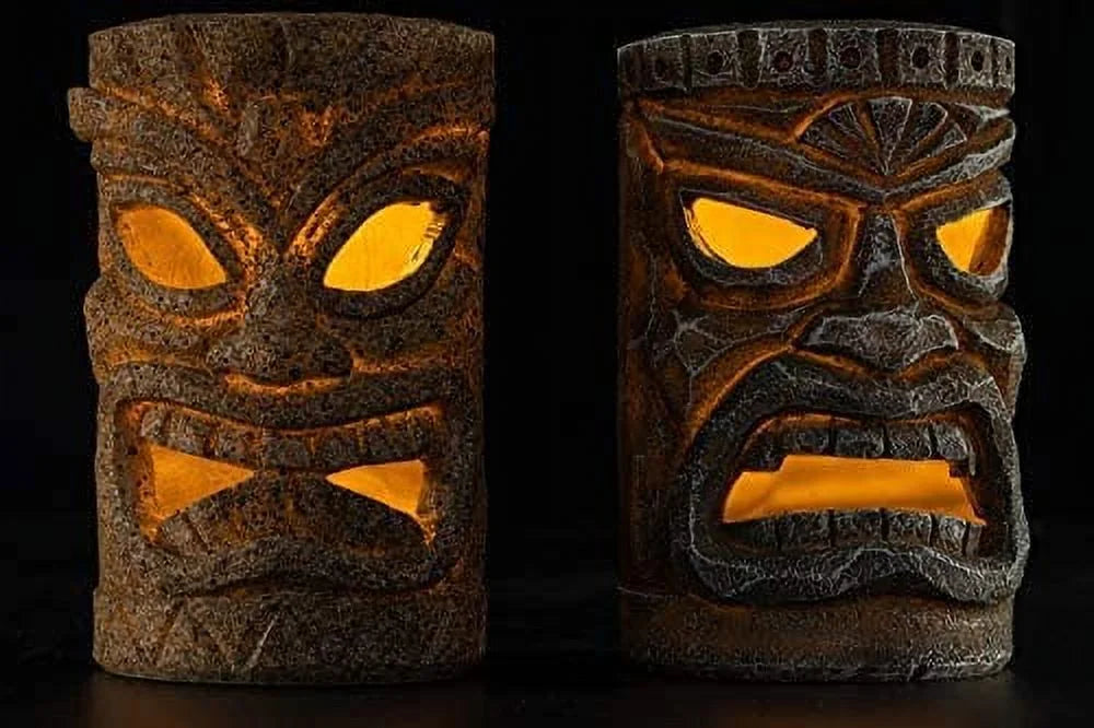 Tribal Tiki Solar Powered Flickering Led Outdoor Decor H215314