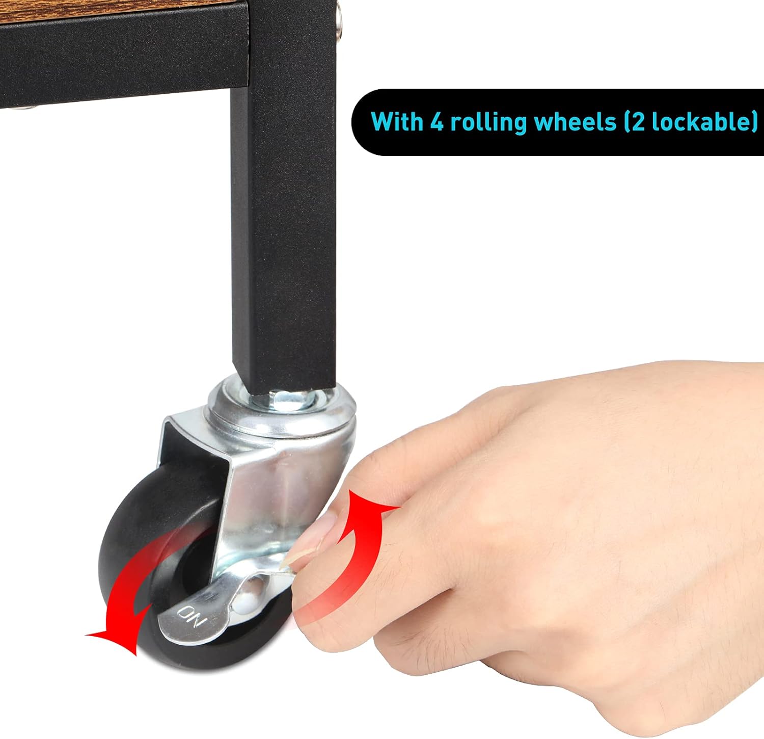 3 Tier Rolling Kitchen Cart with 10 Hooks S718