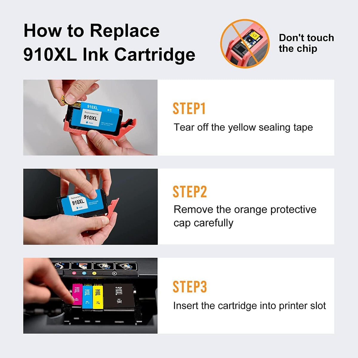 Remanufactured Ink Cartridge Combo Pack 4 Pack for HP 910 XL Printer E2381