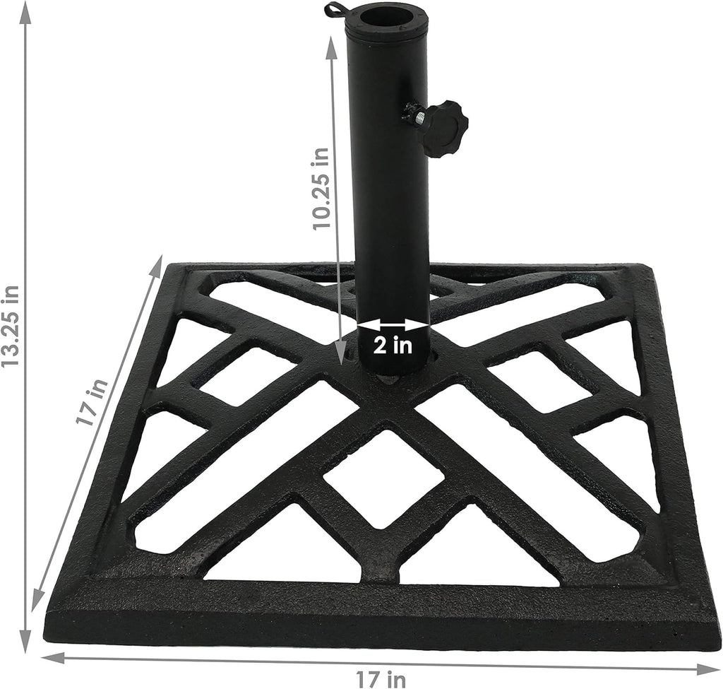 Cast Iron Heavy Duty 17-Inch Square Umbrella Base Stand N12415