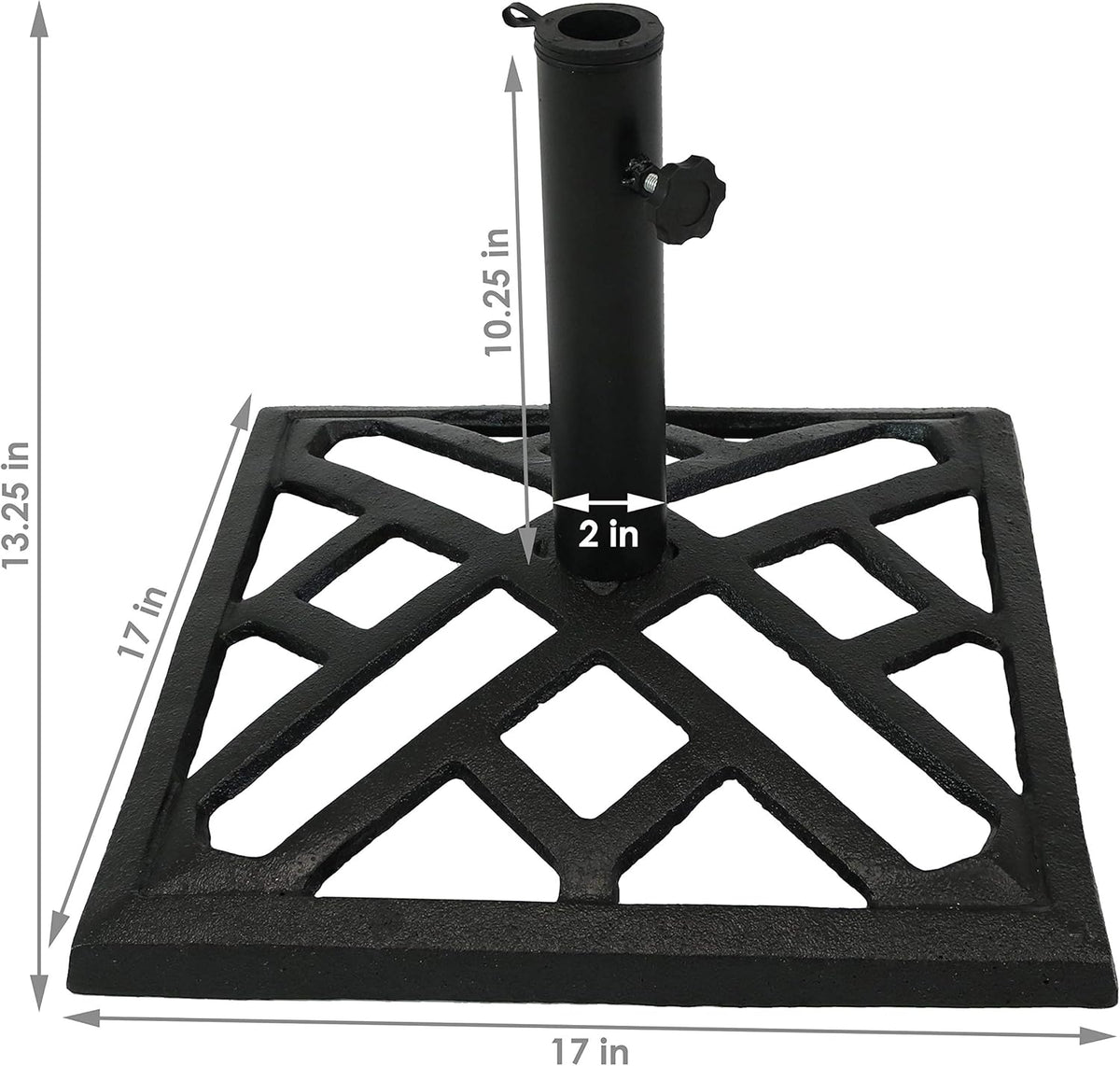 Cast Iron Heavy Duty 17-Inch Square Umbrella Base Stand N12415