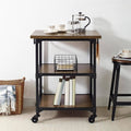Rustic Antique Oak/Black Multifunction Cart M261267