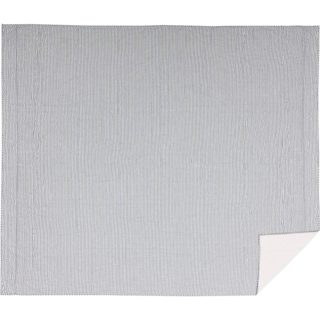 Red Ticking Stripe California King Quilt Coverlet X5743
