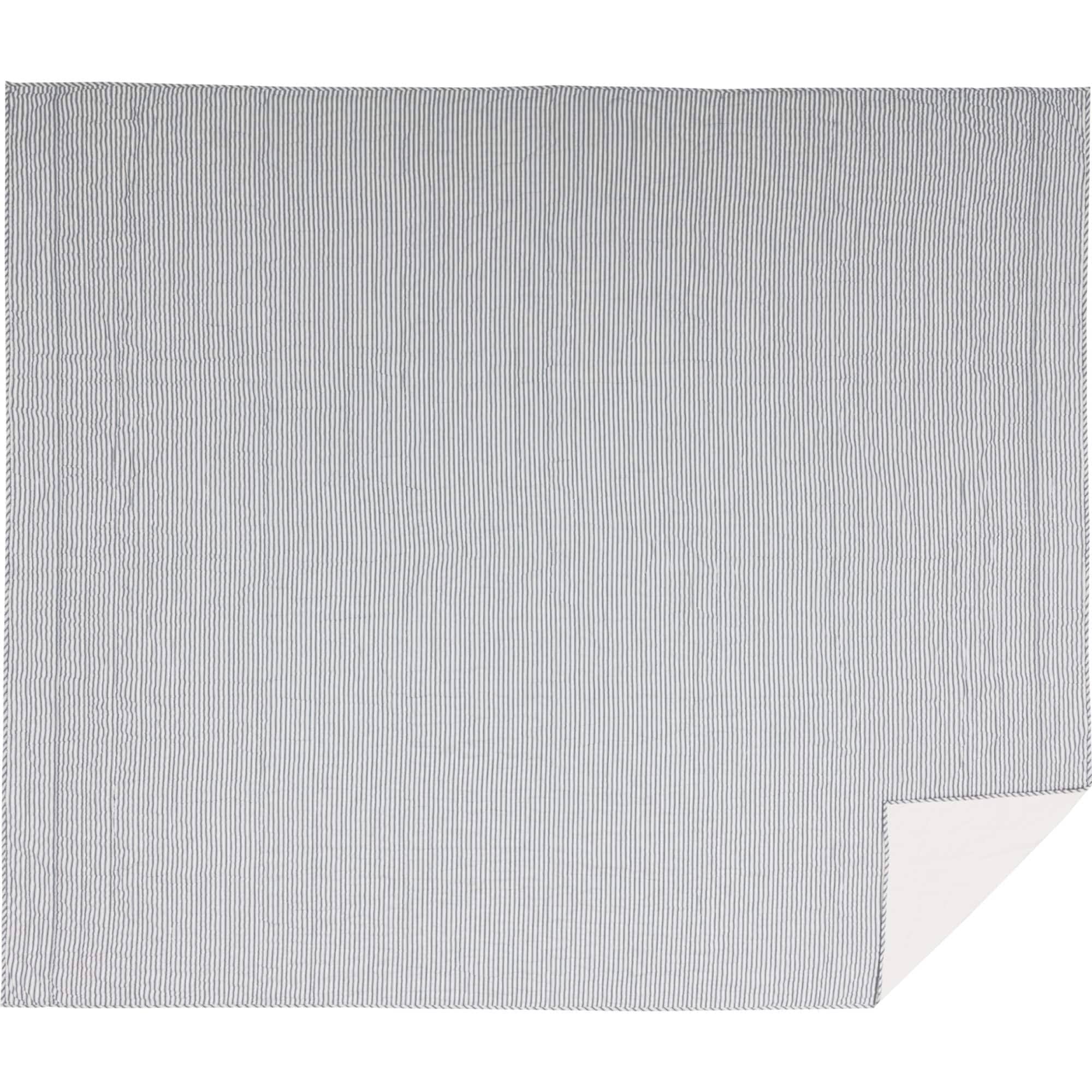 Red Ticking Stripe California King Quilt Coverlet X5743