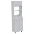 2-Shelf 1-Drawer Microwave Pantry Cabinet White U94793
