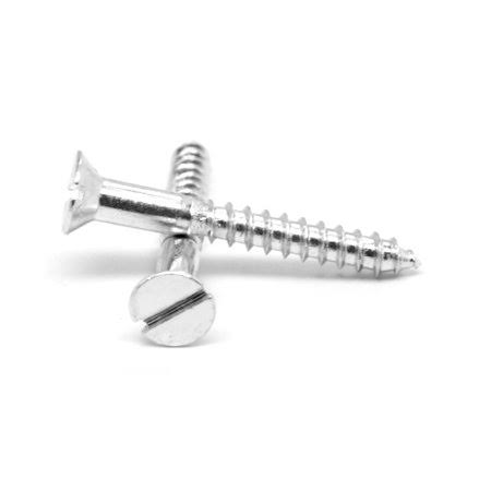 #6 x 1 1/4 inch Slotted Flat Head Wood Screw Low Carbon Steel Zinc Plated Pk 2375 Q44710
