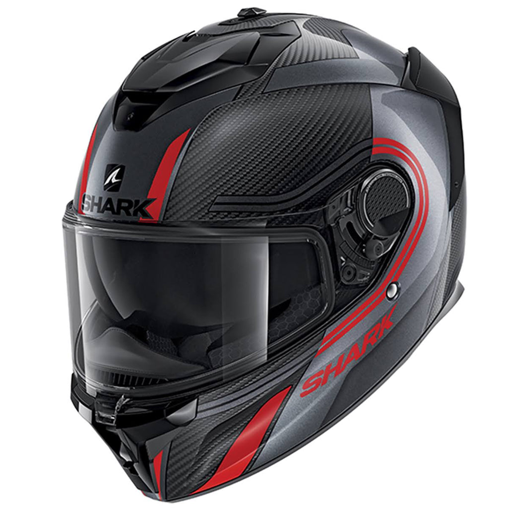 Carbon Anthracite Red Motorcycle Helmet O4086