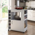 Wooden Kitchen Cart in Dove Gray N2479