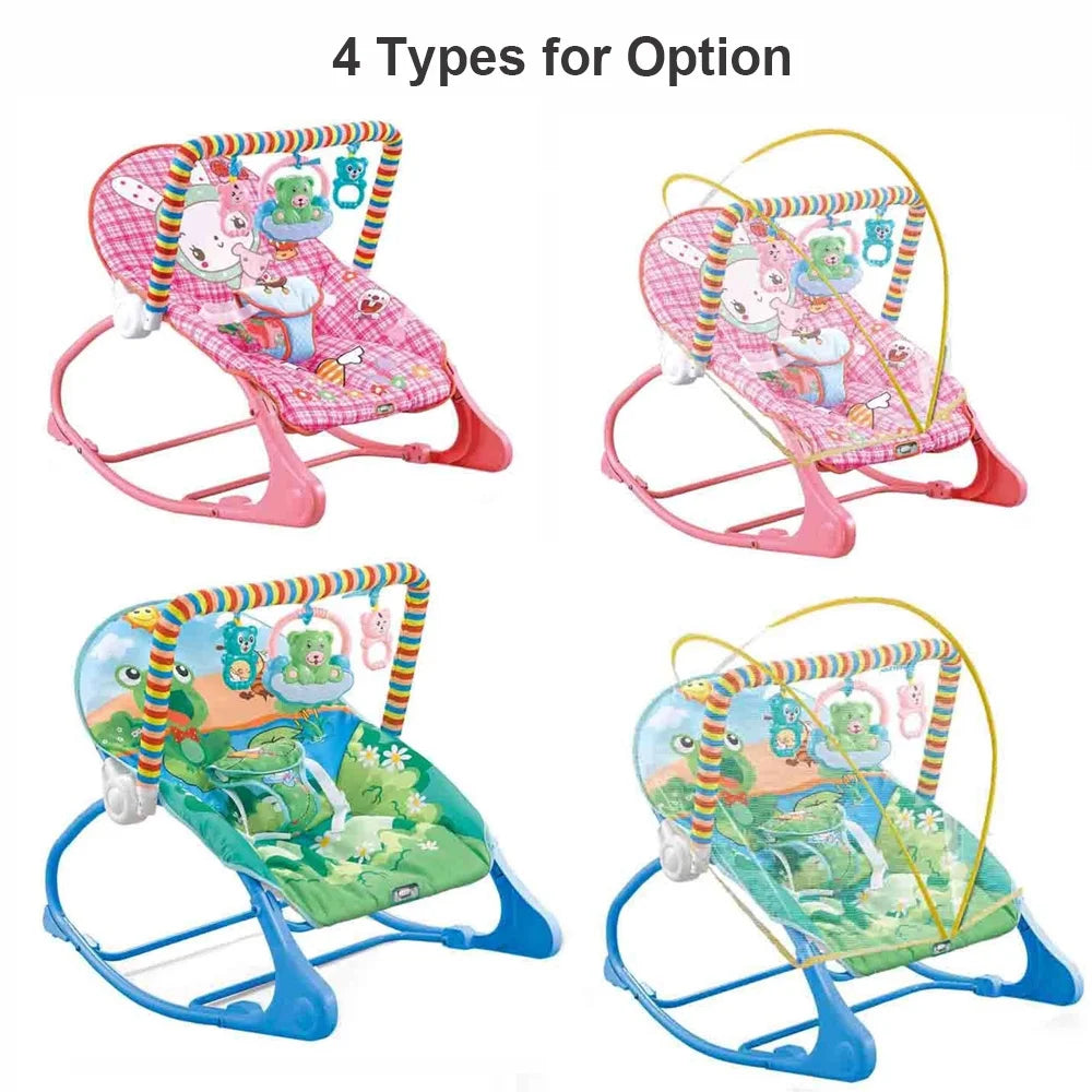 Portable Baby Bouncer Infant Seat Rocking Chair with Hanging Toys Bed Net P438322