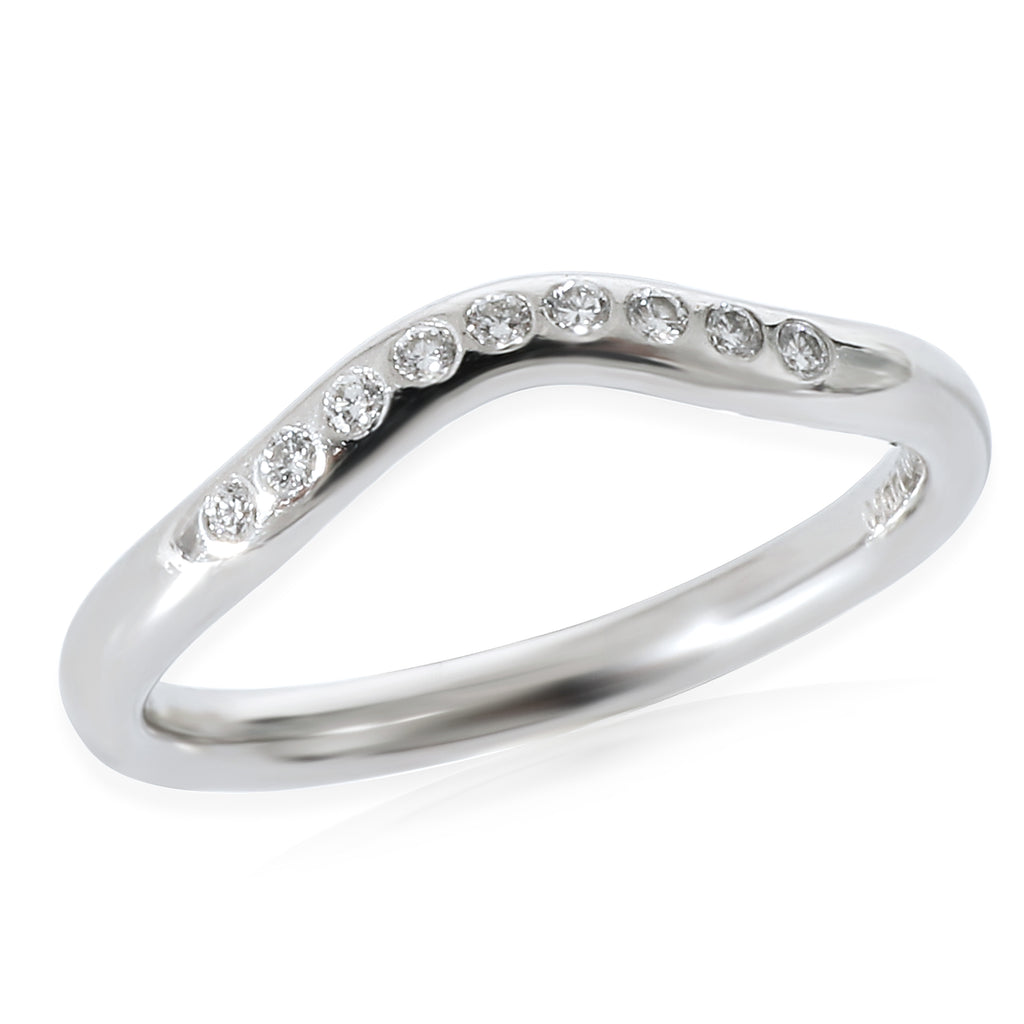 Platinum Curved Wedding Band 0.07 CTW A11044