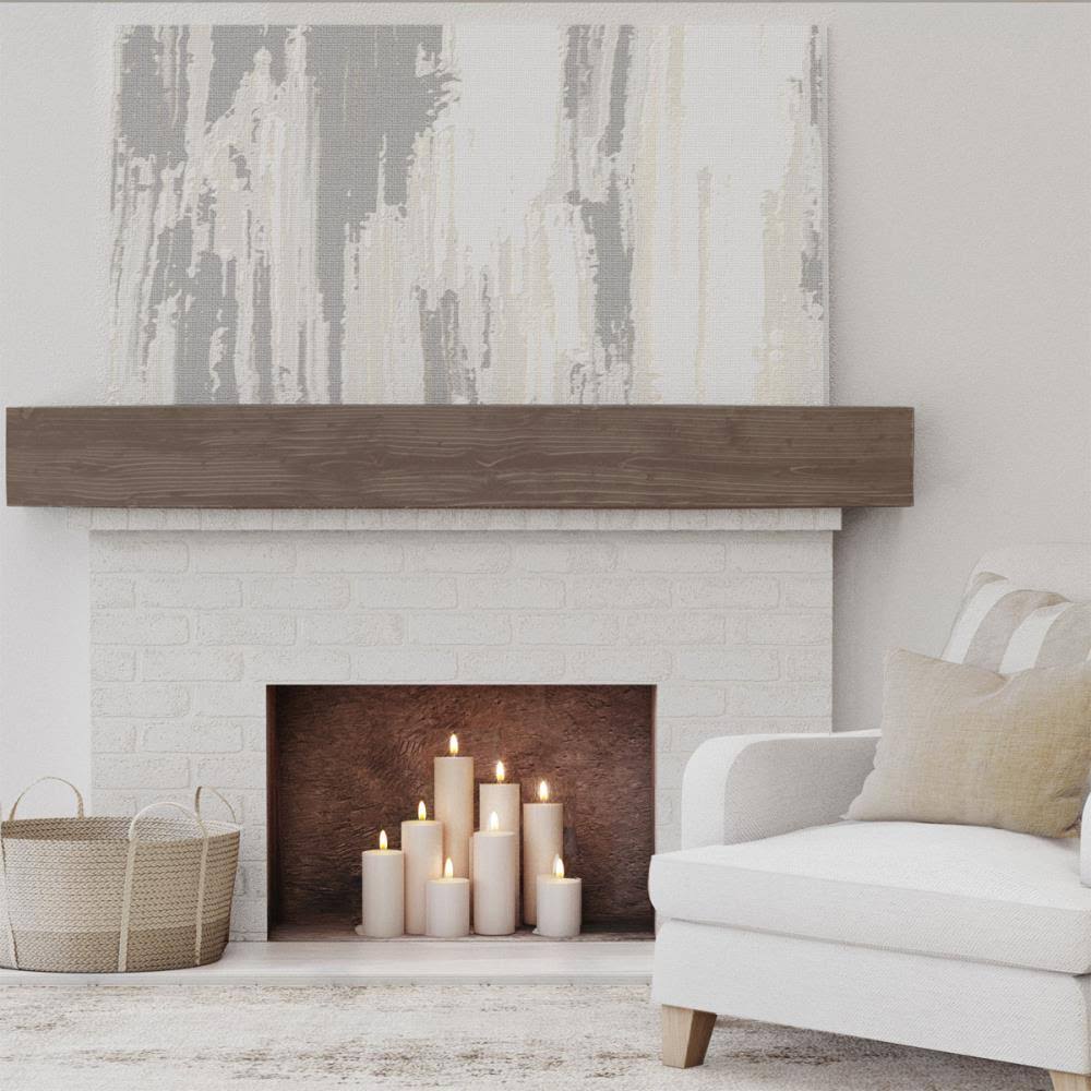 Vintage Mahogany Sandblasted Faux Wood Fireplace Mantel E32464