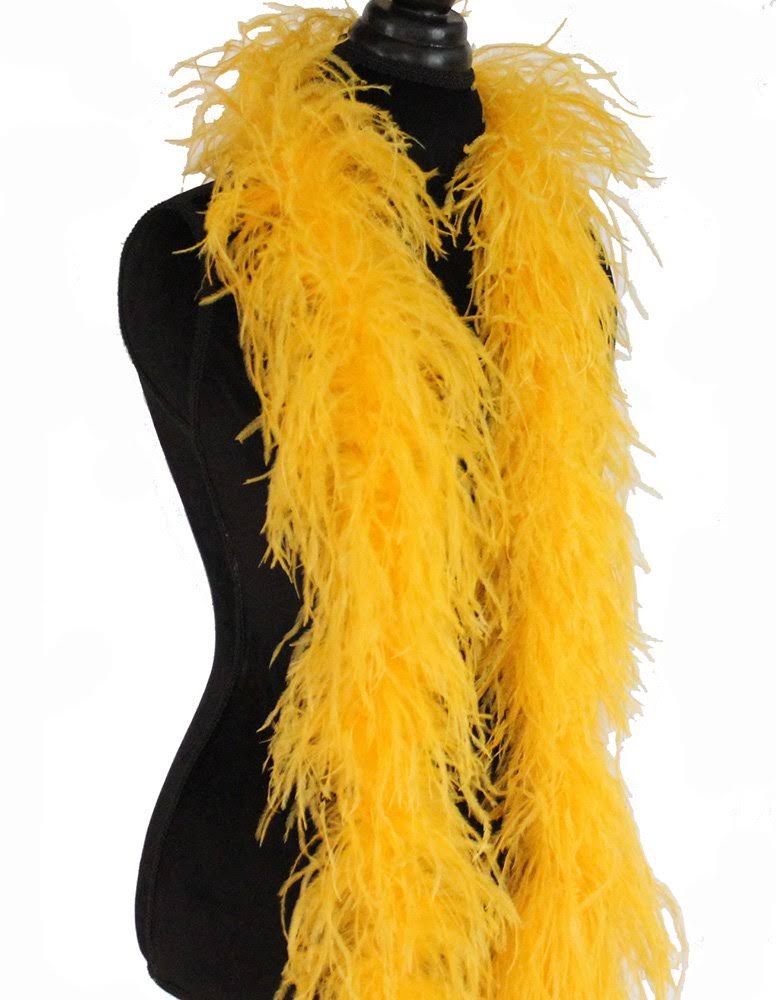Gold Yellow 3Ply Ostrich Feather Boa Scarf P630545