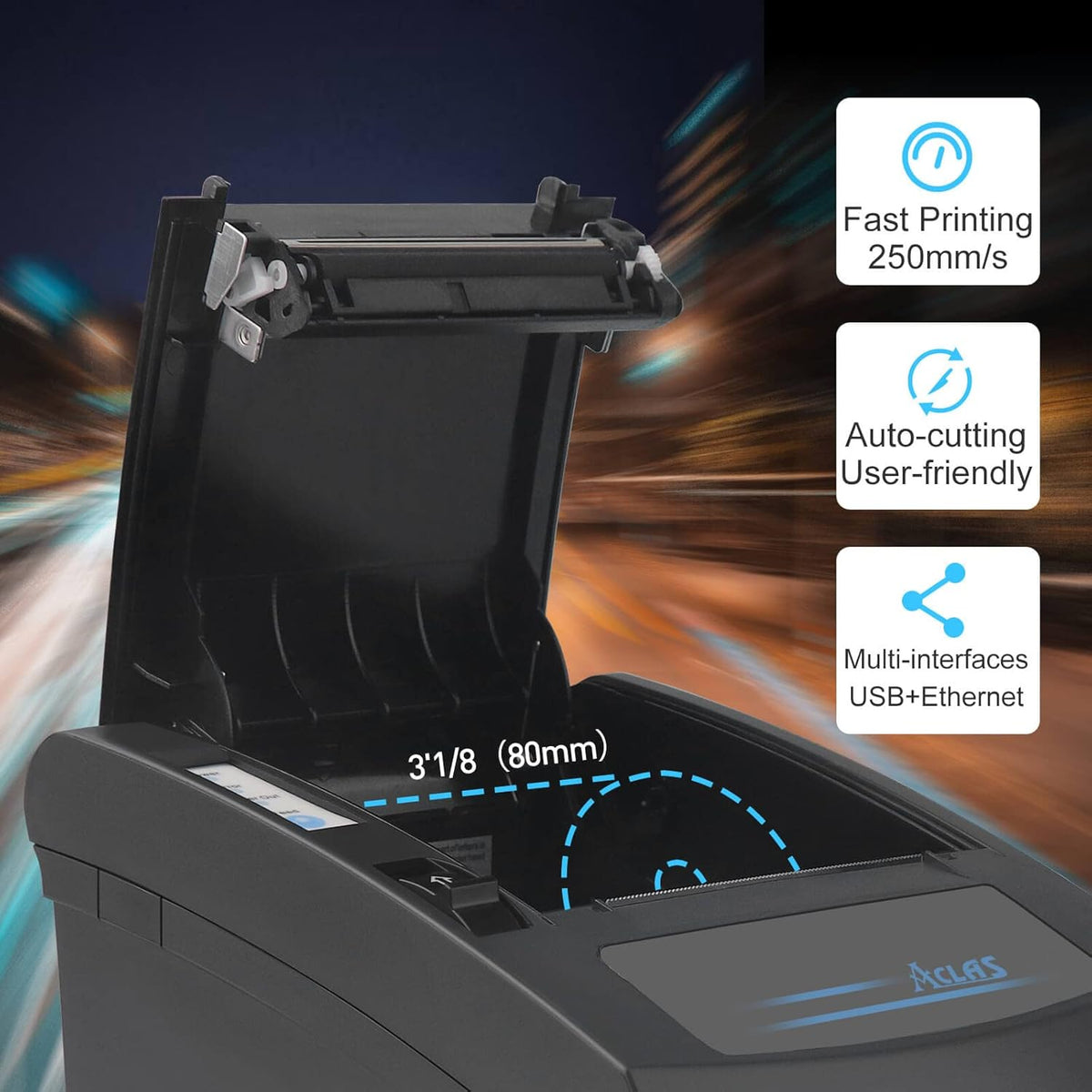 Thermal Receipt Printer 80mm with Auto Cutter Cash Drawer H433