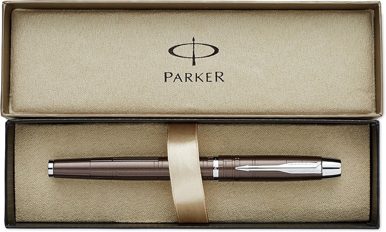 Brown Metallic Rollerball Pen with Fine Black Refill, Pack of 2 Y14588