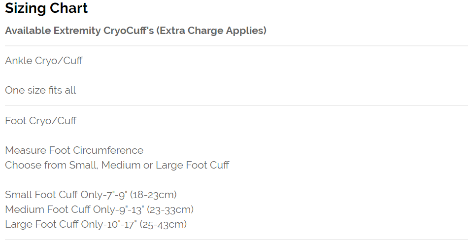 Cryo/Cuff with Gravity Cooler X433431