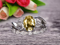 Oval Cut Champagne Diamond Moissanite Bridal Ring Set on 10k White Gold P794554