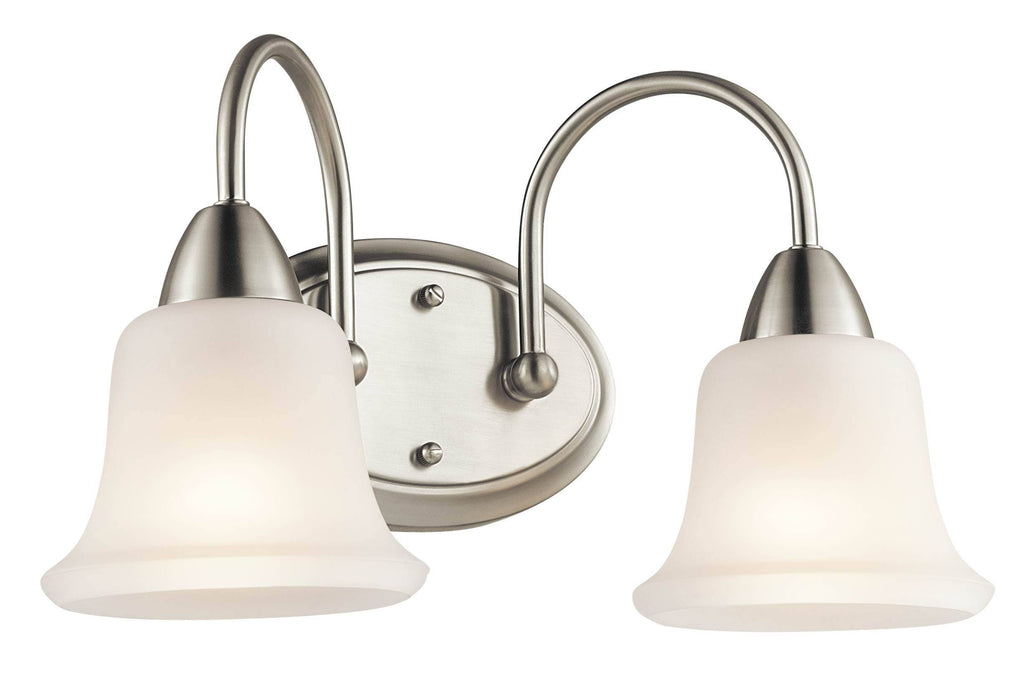 Brushed Nickel 2-Light Bath W665