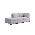 Light Gray Linen Fabric Reversible Sofa with Ottoman Q1332