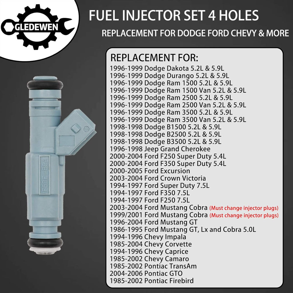 Fuel Injector 24LB 4 Holes 8Pcs G8292