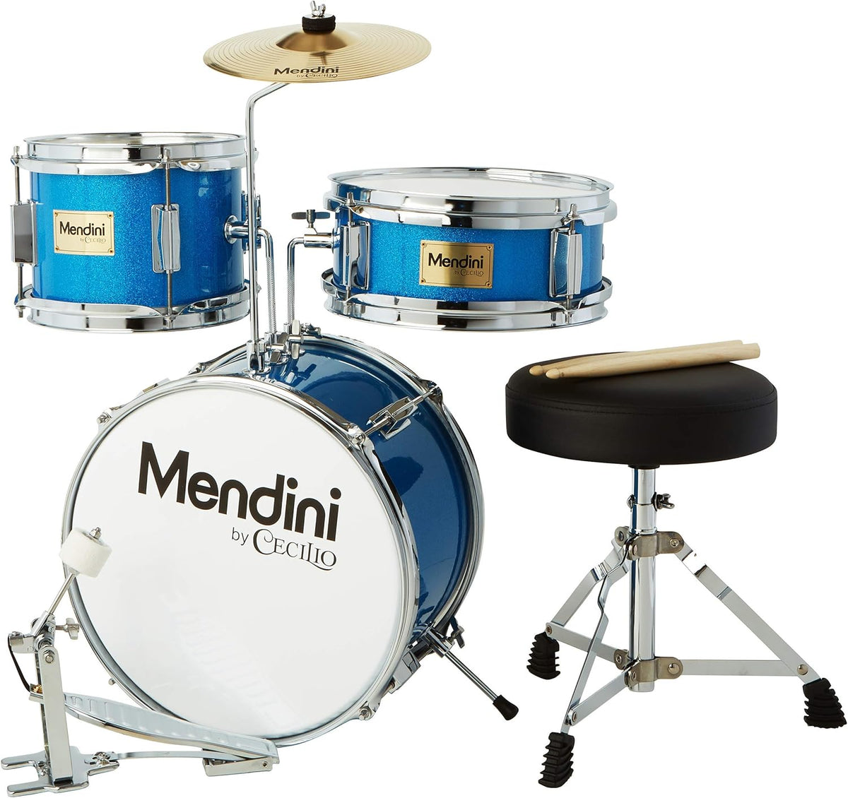 Kids Drum Set with 4 Drums, Drumsticks, Drummer Seat J515759