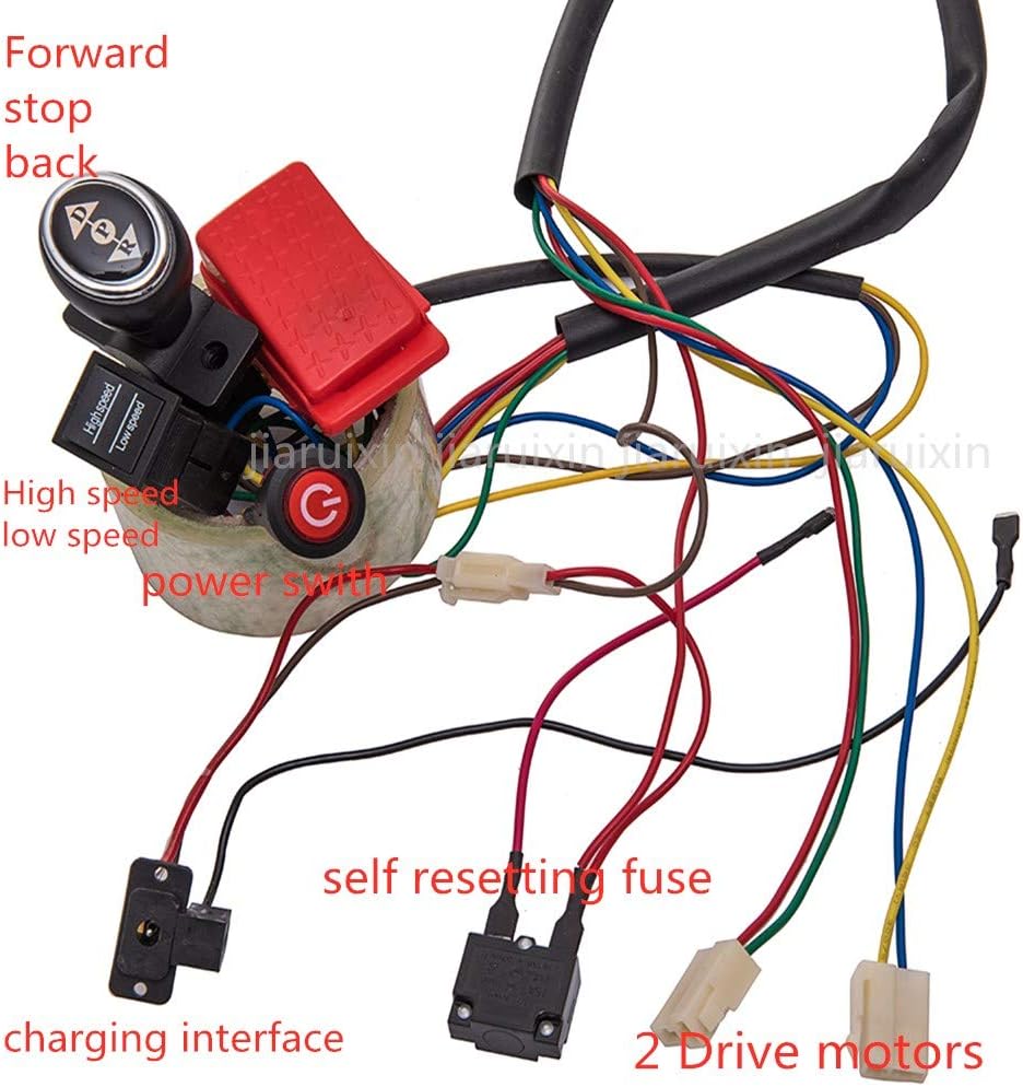 12 Volt Children Electric Car DIY Modified Wires and Switch Kit with 2.4G Bluetooth Remote Control, Pack of 2 F375