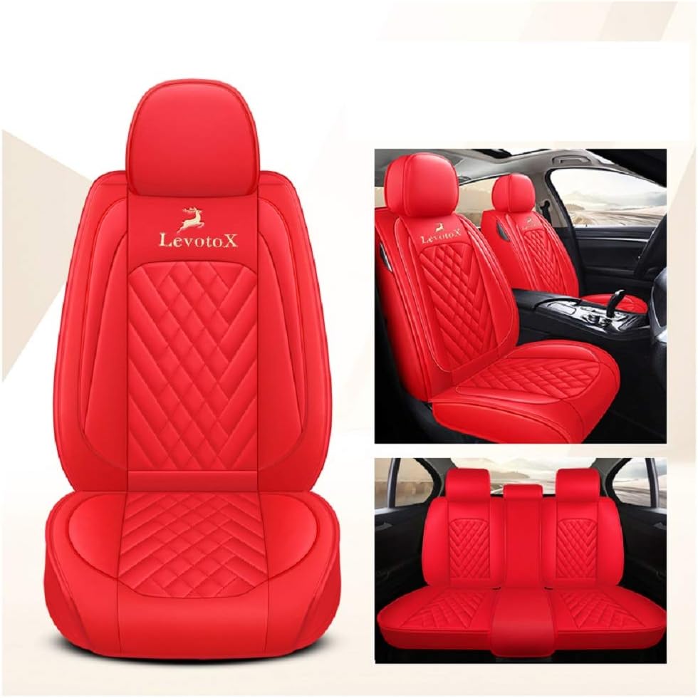 Red Car Seat Covers 5 Seats Full Set S92173