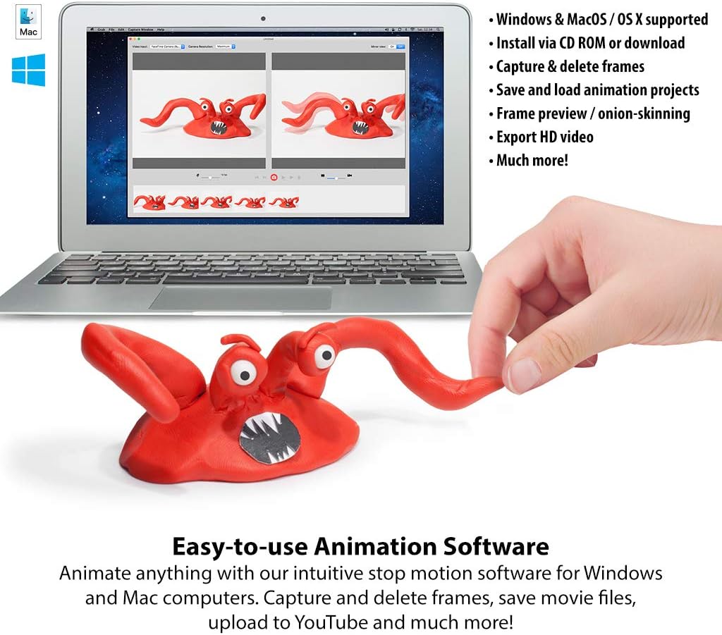 Stop Motion Animation Kit with Full HD 1080P Camera, Animation Software & Book H78304