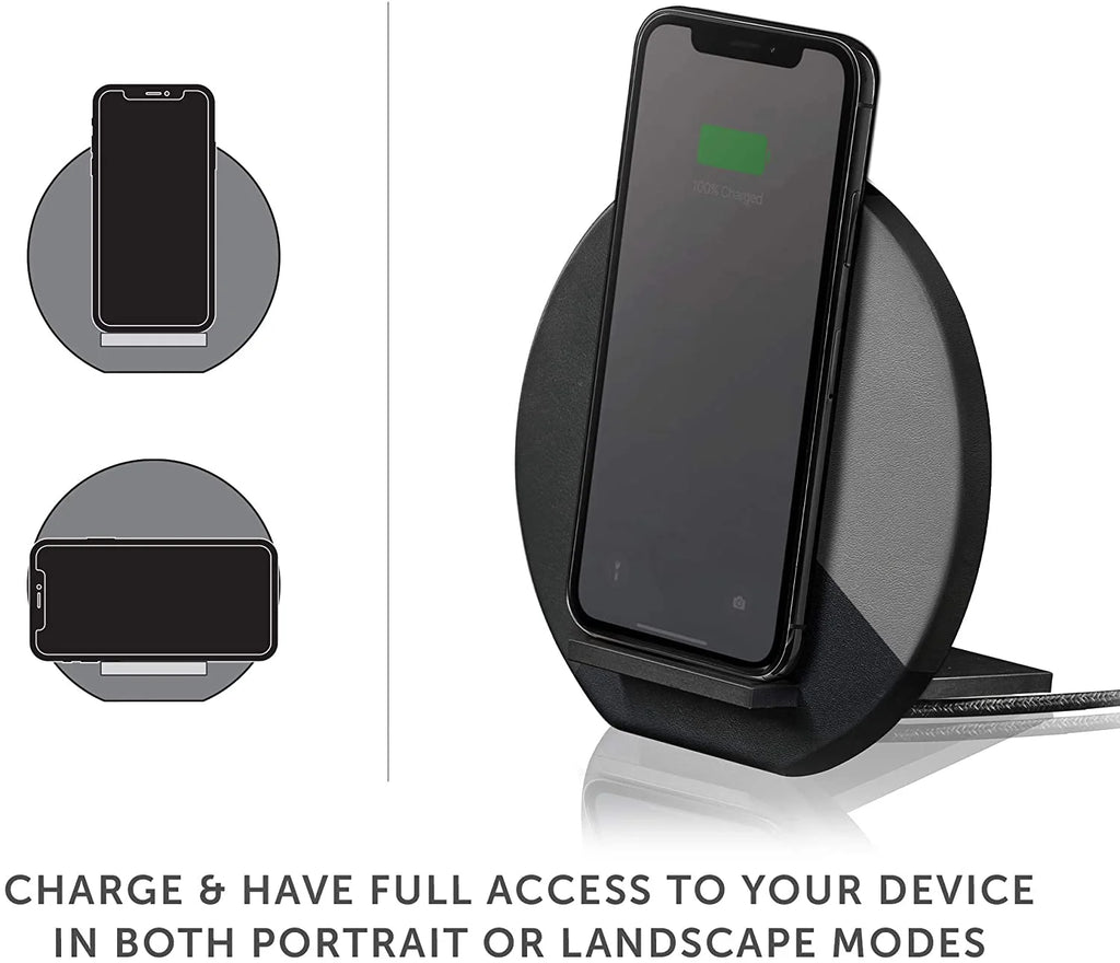 Wireless Charger Stand with Genuine Italian Leather E2129