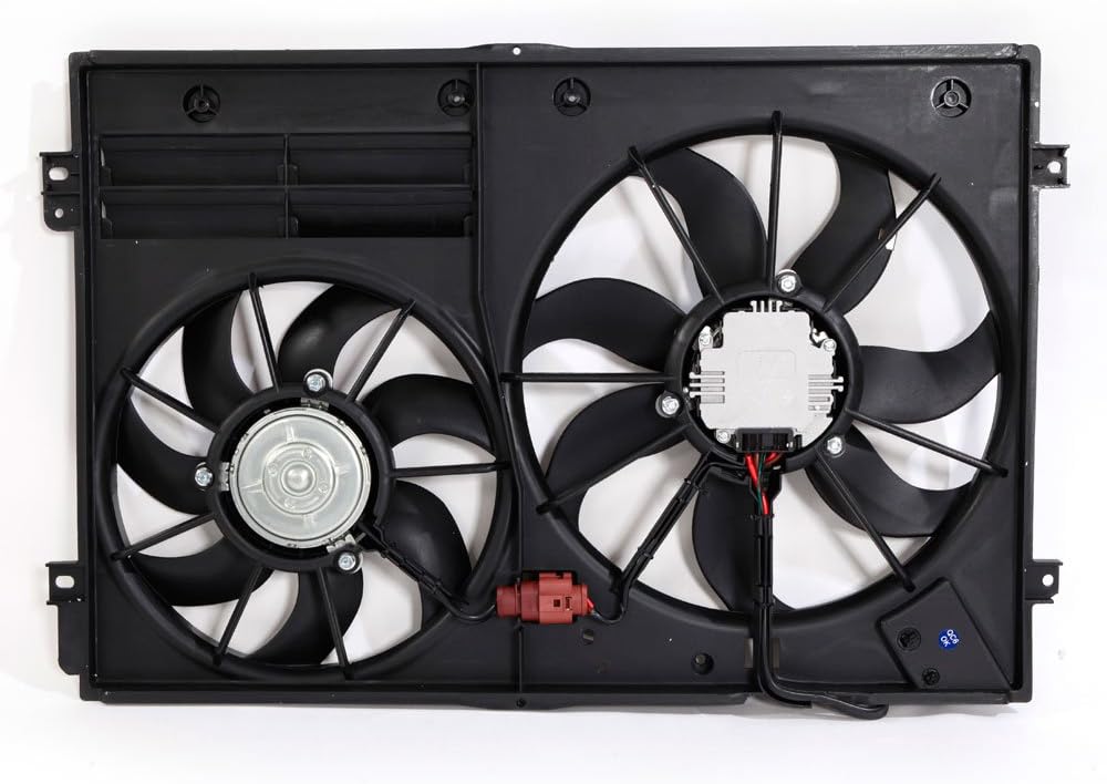 Cooling Fan Motor Assembly Compatible with 2006-2014 Audi A3 Quattro TT Quattro Beetle CC Eos Goif GTI Jetta Passat 2.0L M348024