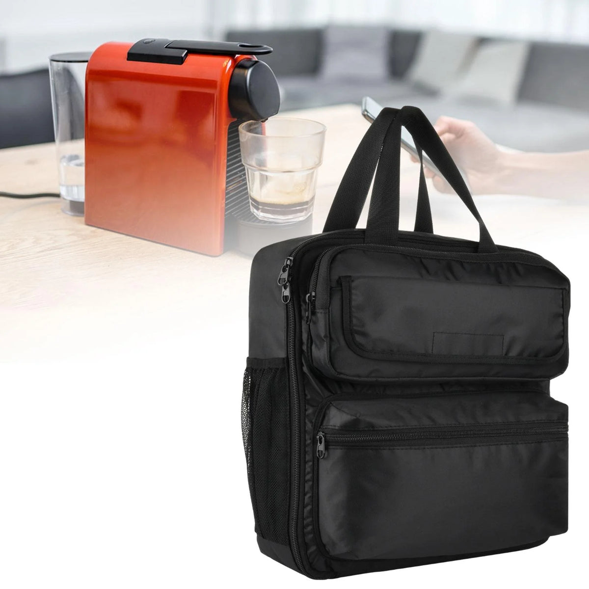 Travel Bag for Coffee Maker and Mug Nylon Material M408987