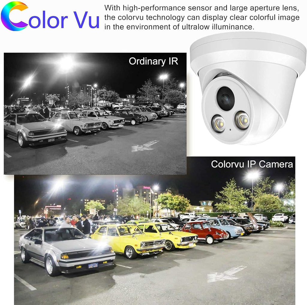 4K 8MP Full Color POE IP Turret Security Camera R37189