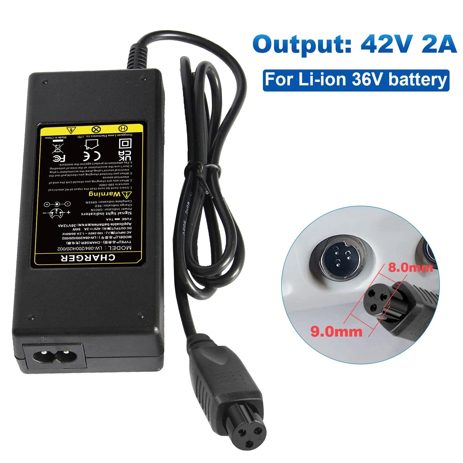 42V 2A 84W Charger for Hoverboard 2.0 U9779