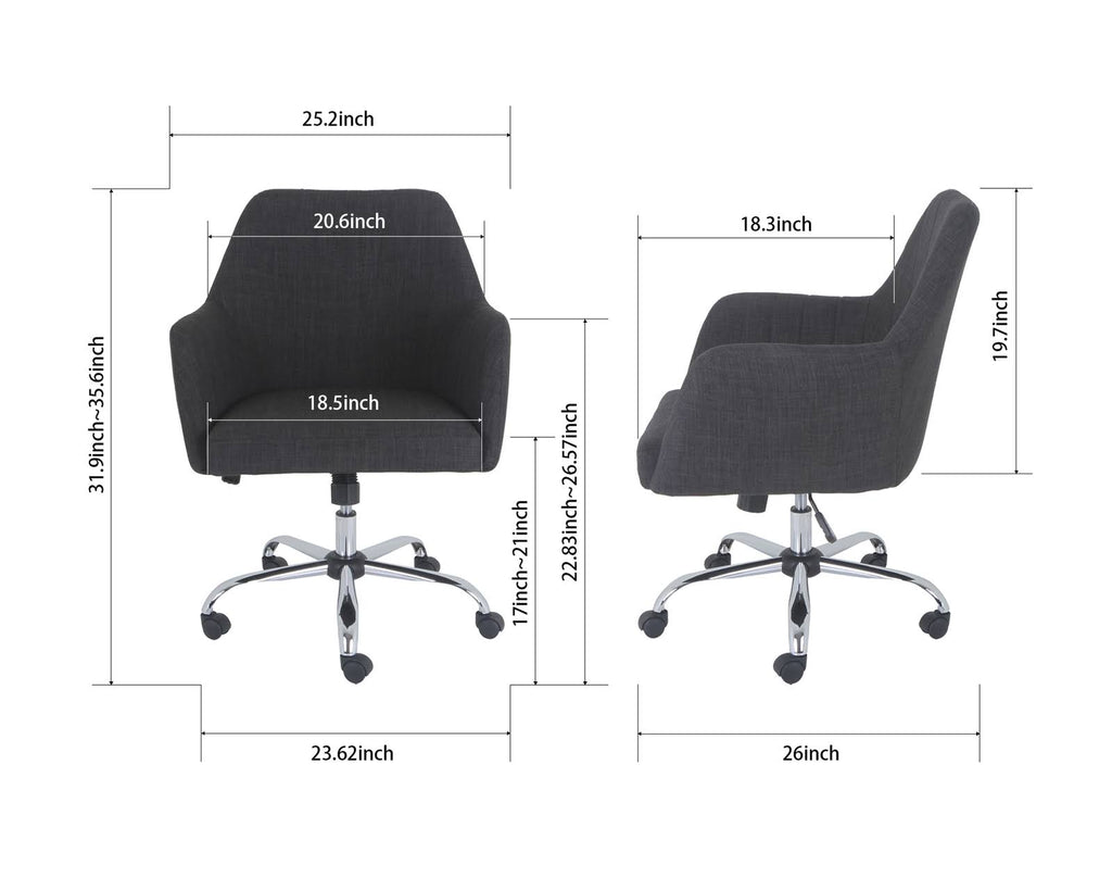 Dark Gray Upholstered Task Chair E72096