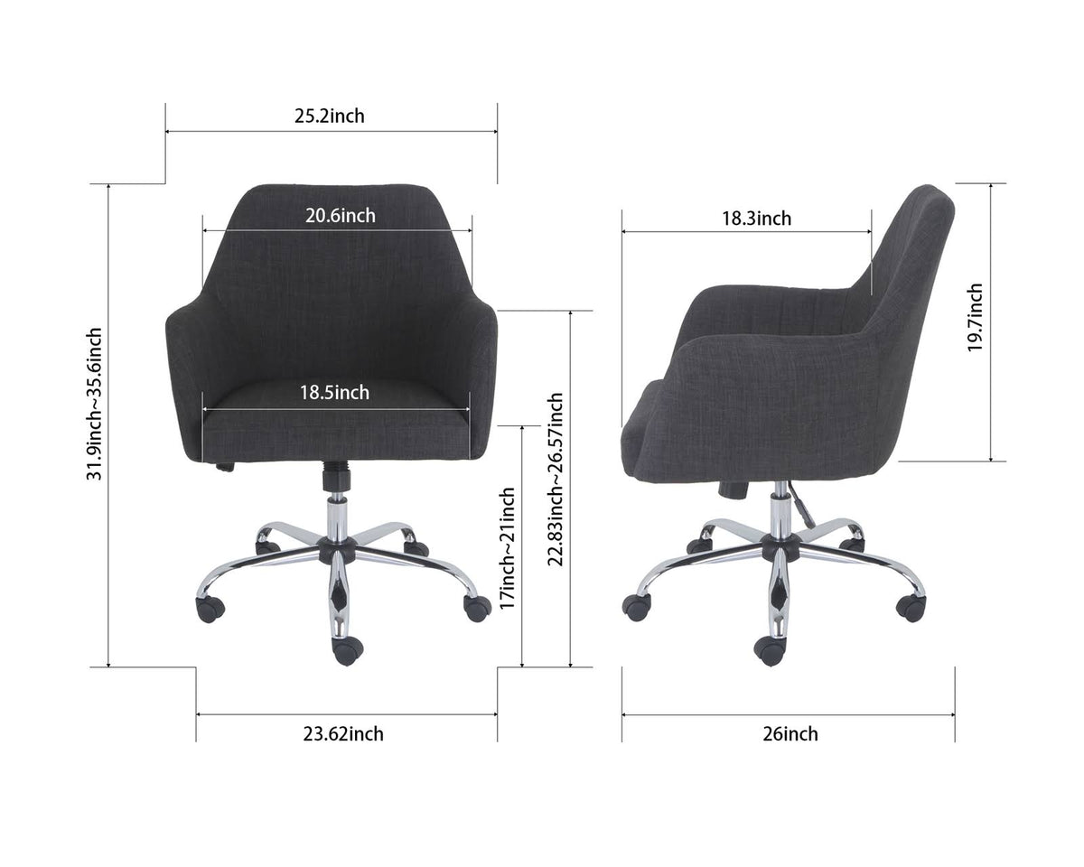 Dark Gray Upholstered Task Chair E72096