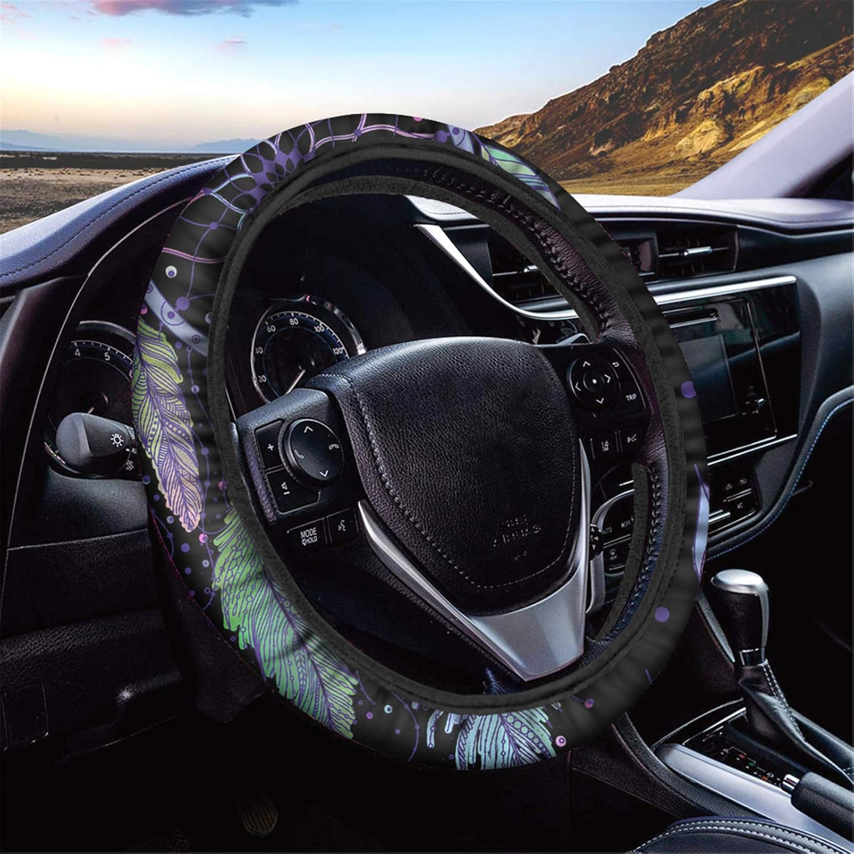 Black Auto Car Steering Wheel Cover 15 inch E428
