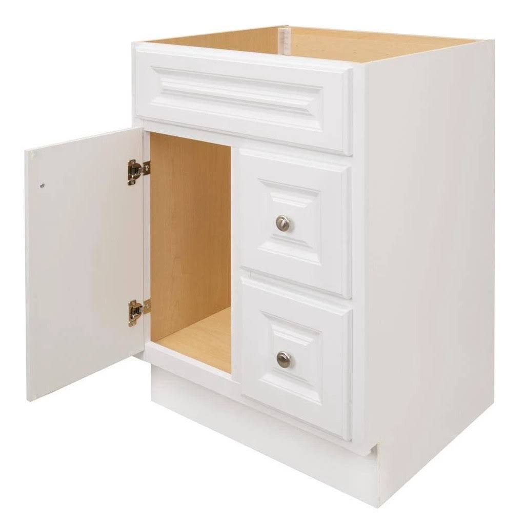 White 24 in. W x 21 in. D x 33.5 in. H Bathroom Vanity Cabinet P890