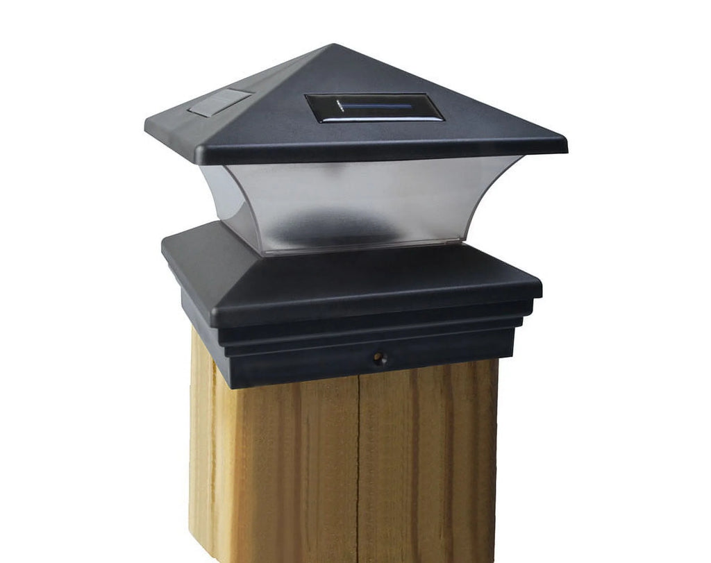 Black Solar Powered LED Post Cap Light Y4929