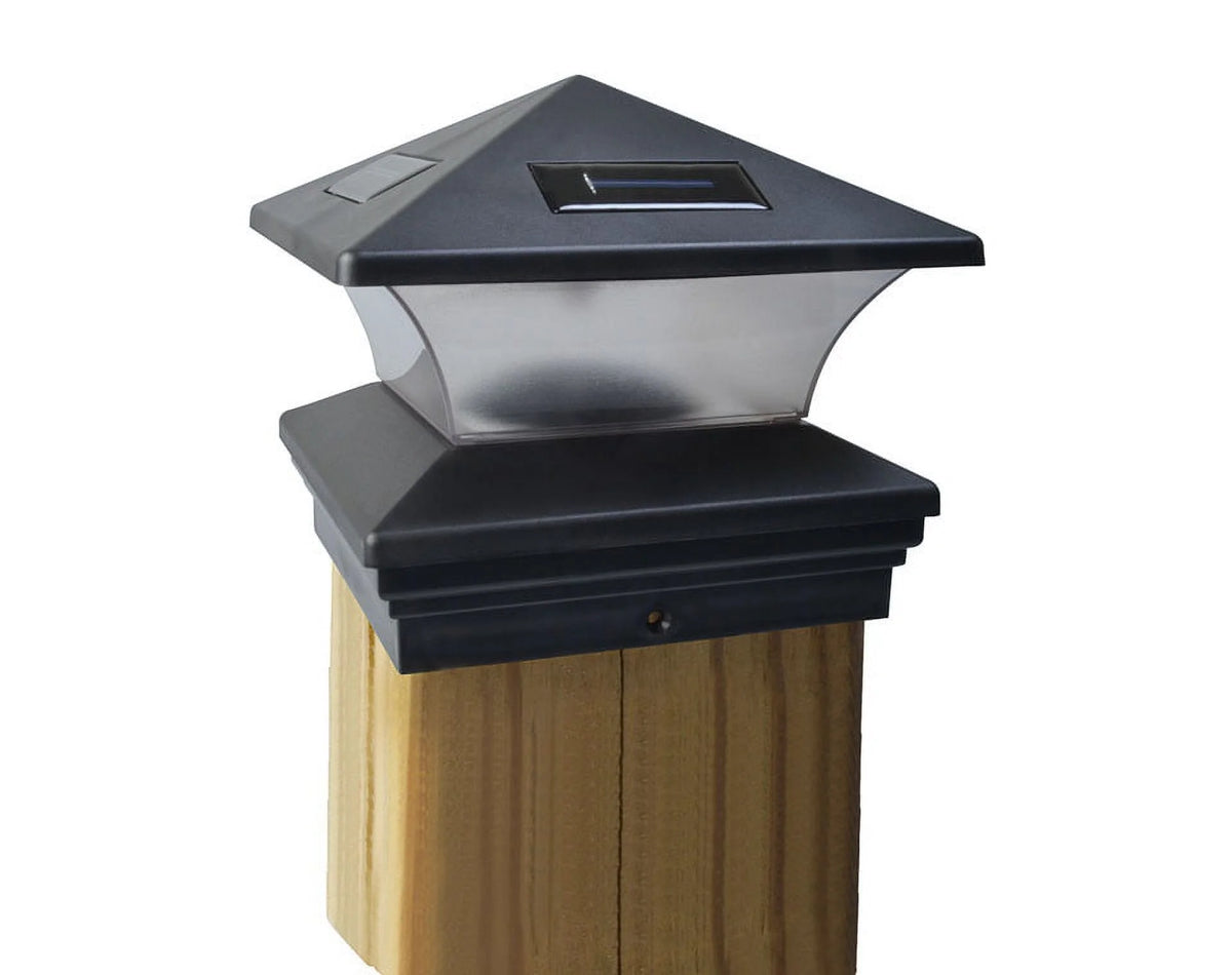 Black Solar Powered LED Post Cap Light Y4929