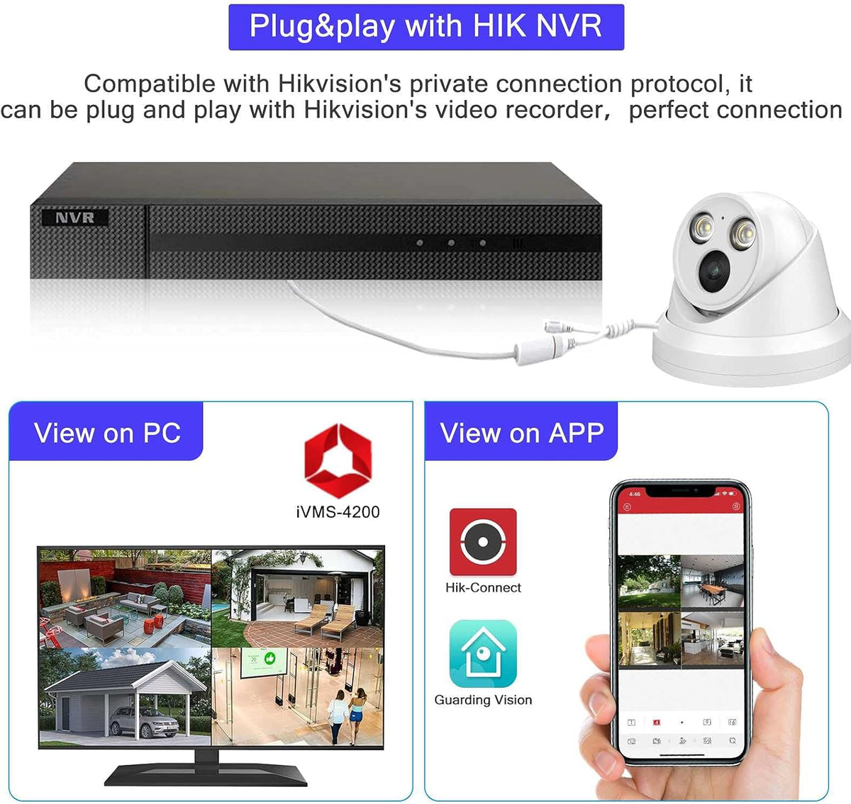 4K 8MP Full Color POE IP Turret Security Camera R37189
