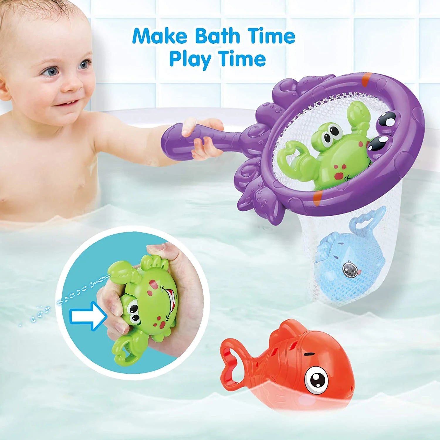 Mold Free Fishing Games Swimming Whales Water Table Pool Bath Toy for Toddlers R182986
