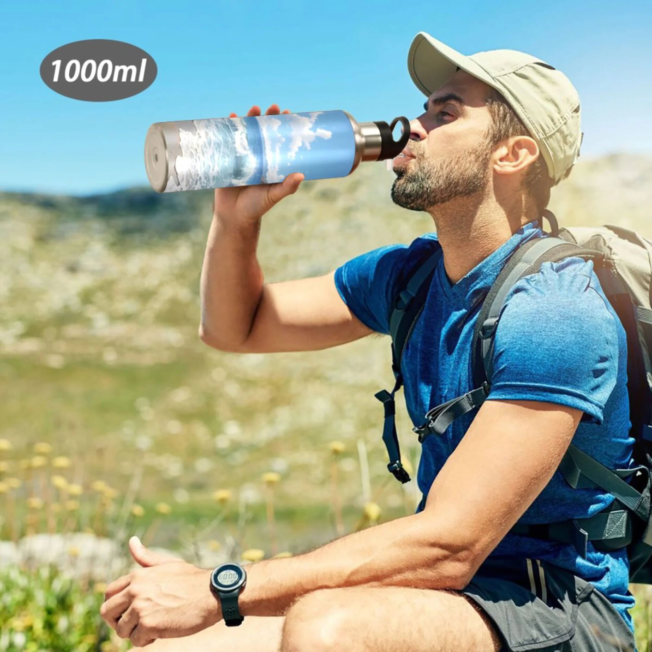 Insulated Stainless Steel Water Bottle with Straw Lid 20 oz S3353
