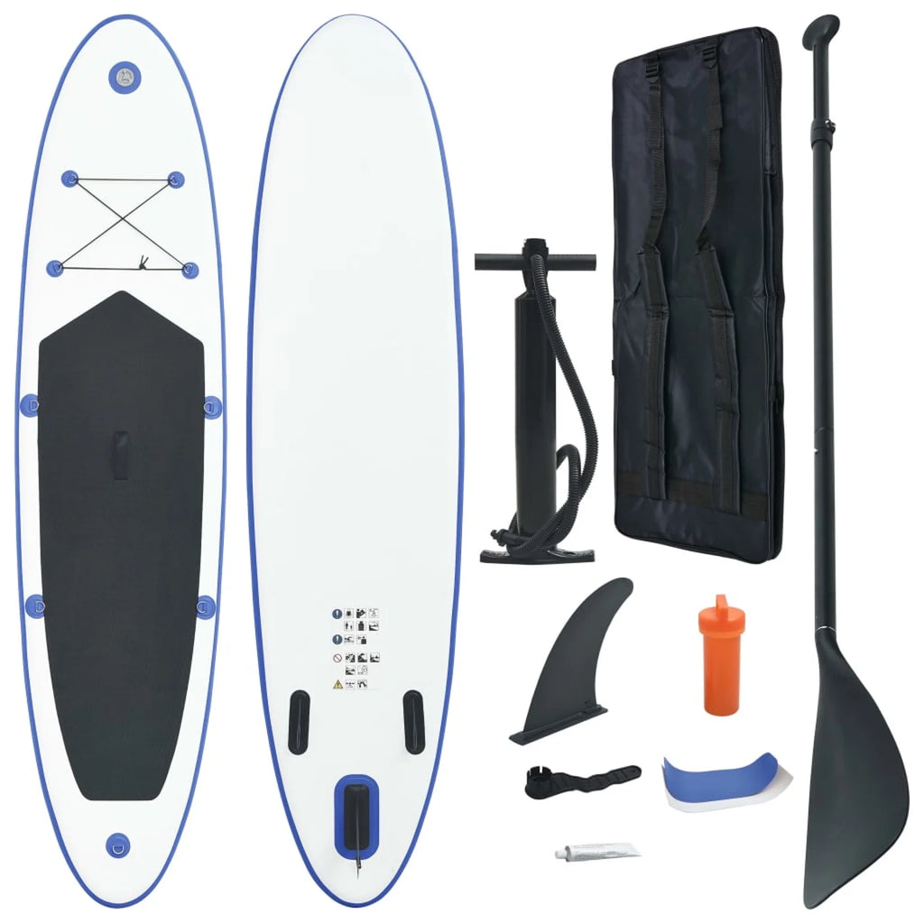 Blue and White Inflatable Paddleboard Set A70602