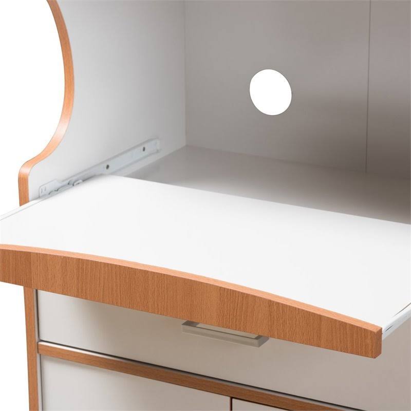 Beech Brown and White Kitchen Cabinet M277408