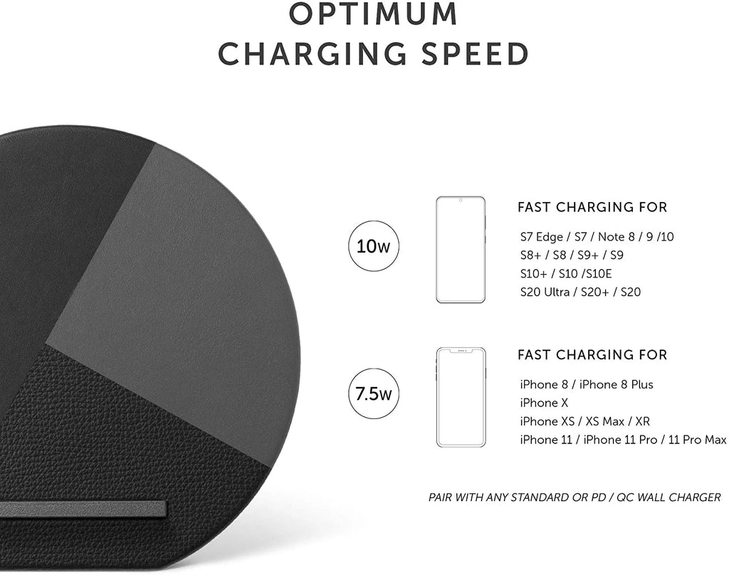 Wireless Charger Stand with Genuine Italian Leather E2129