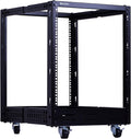 12U Open Frame Server Rack, Heavy Duty 4 Post Adjustable Depth with Casters N357825