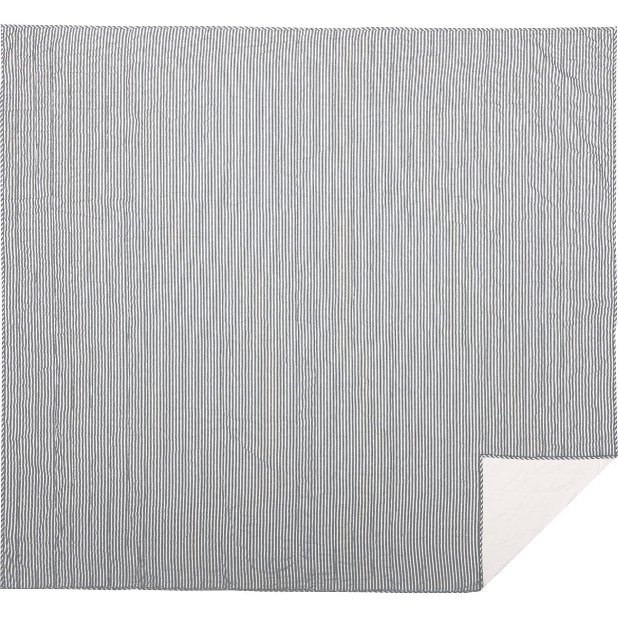 Red Ticking Stripe California King Quilt Coverlet X5743